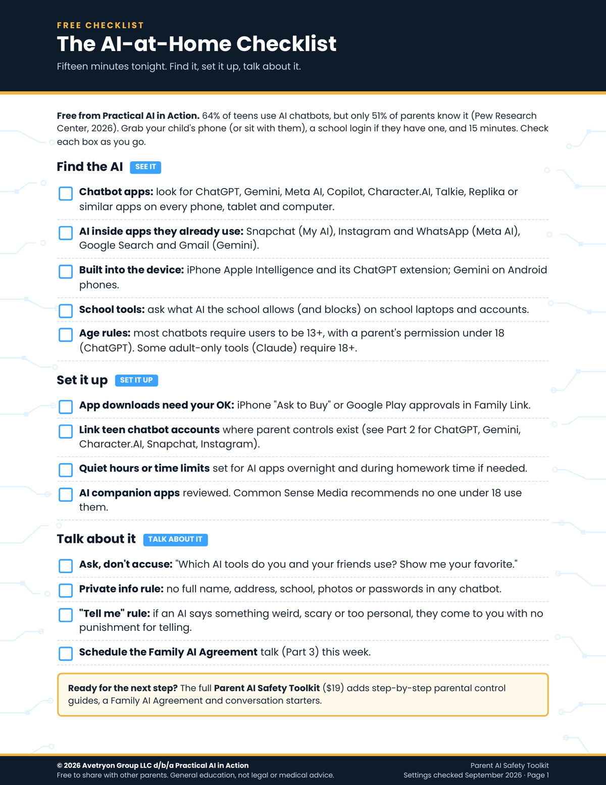 AI-at-Home Checklist (Free)