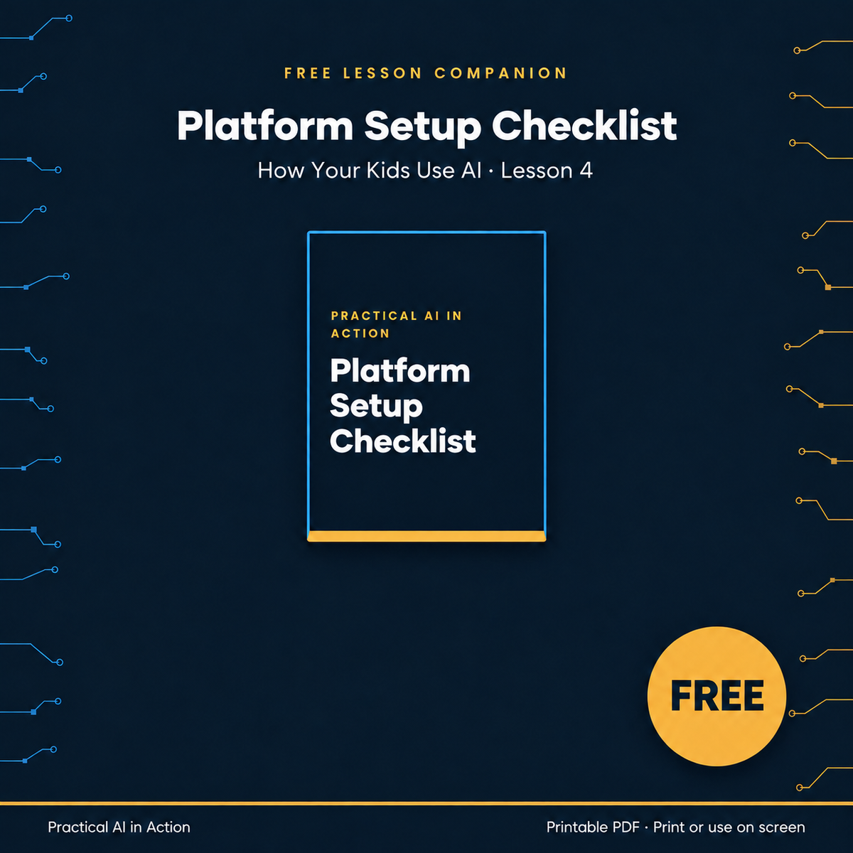 Practical AI in Action — Platform Setup Checklist — Free printable PDF